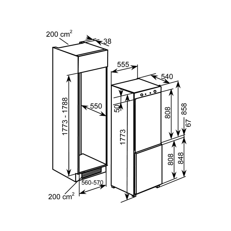 BAUMATIC BRB2617.5 Frost Free 50/50 Integrated Fridge Freezer