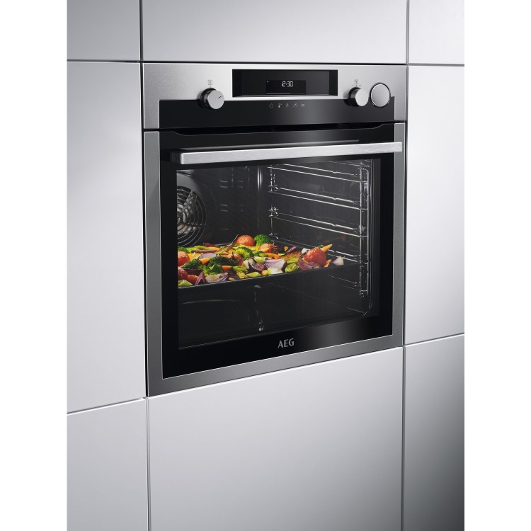 Refurbished AEG 7000 Series BSE577261M 60cm Single Built In Electric Oven Stainless Steel