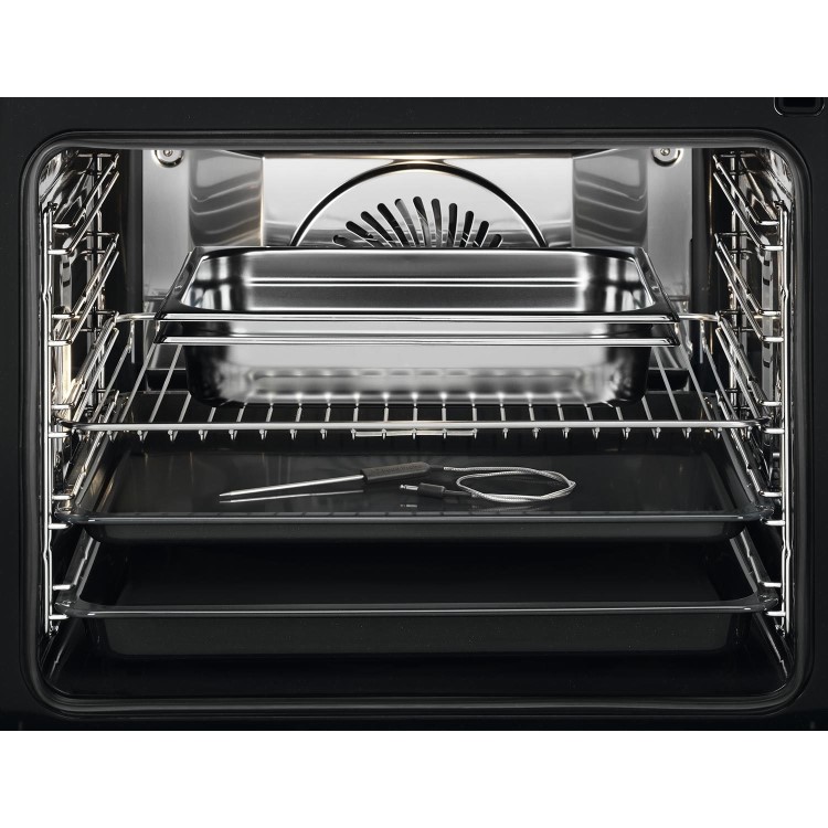 Refurbished AEG 9000 Series BSK798280B 60cm Single Built In Electric Oven With Food Sensor & Touch Controls Black