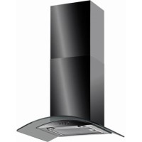 Baumatic BT6.3BGL Curved Glass 60cm Chimney Cooker Hood Black