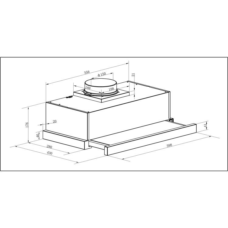 Baumatic BTEL60X 60cm Telescopic Cooker Hood Stainless Steel