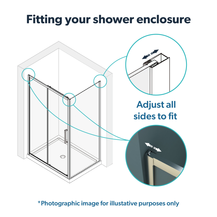 Chrome 8mm Glass Frameless Rectangular  Sliding Shower Enclosure 1200x800mm - Aquila