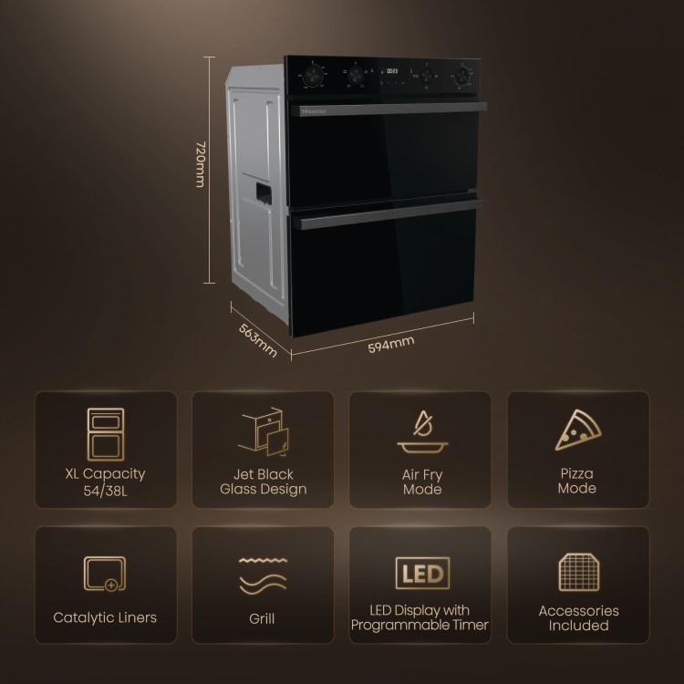 Hisense Hi6 Electric Built Under Double Oven - Black