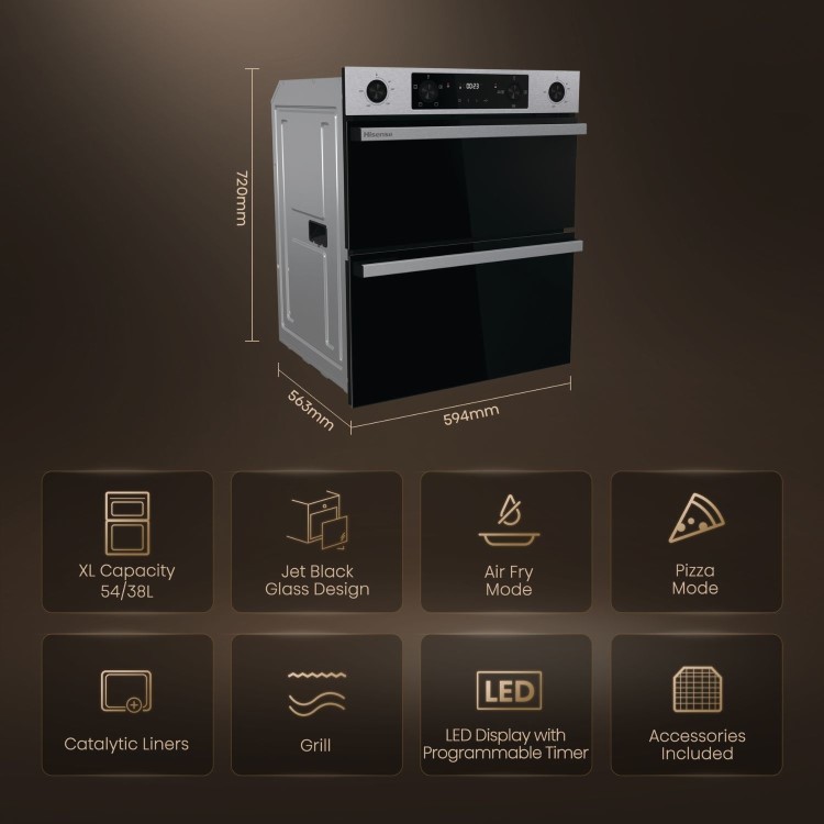 Hisense Hi6 Electric Built Under Double Oven - Stainless Steel