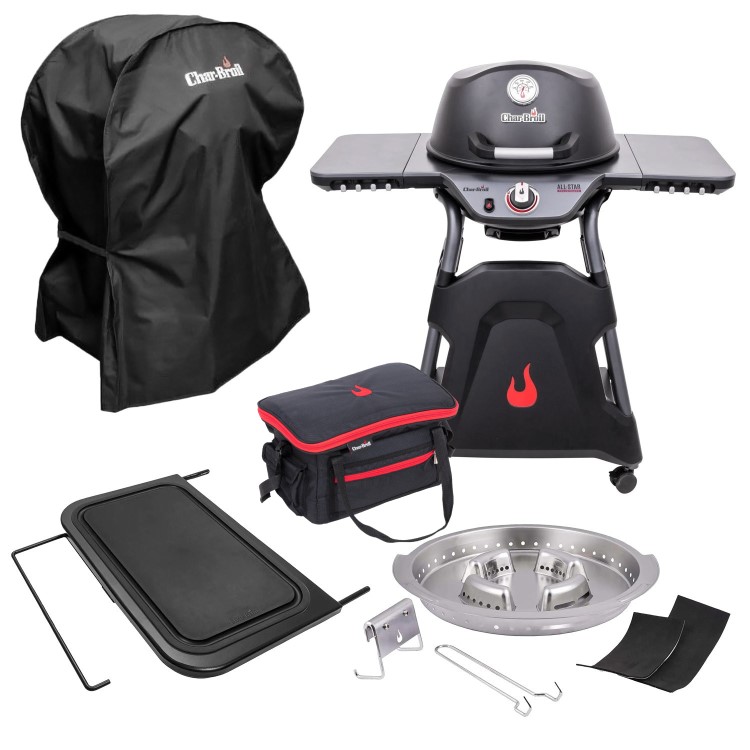 Char-Broil All-Star 120 Ultimate Bundle - Single Burner Gas BBQ with Cover & Accessories