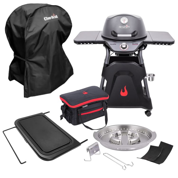 Char-Broil All-Star 125 Ultimate Bundle - Single Burner Gas BBQ with Cover & Accessories