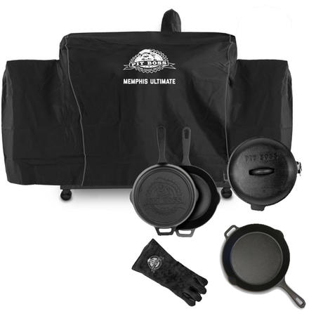 Pit Boss Memphis Ultimate Promo Bundle - Cast Iron Pan Set and Cover