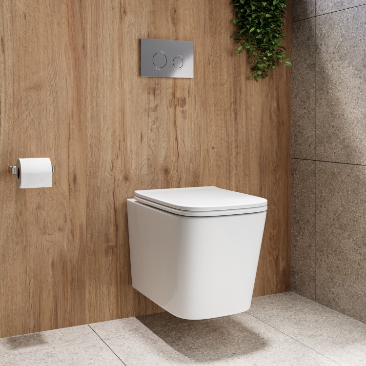 Albi Wall Hung Toilet 1160mm Mechanical WC Frame & Cistern & Chrome Mechanical Flush Plate