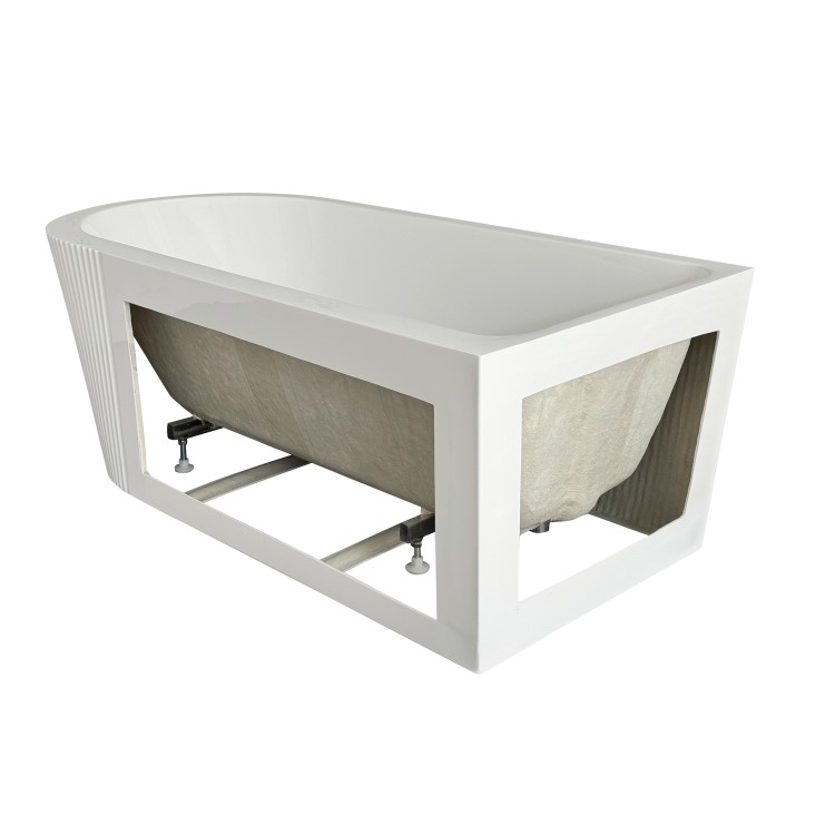 Freestanding Single Ended Left Hand Fluted Corner Bath 1650 x 800mm - Amaro