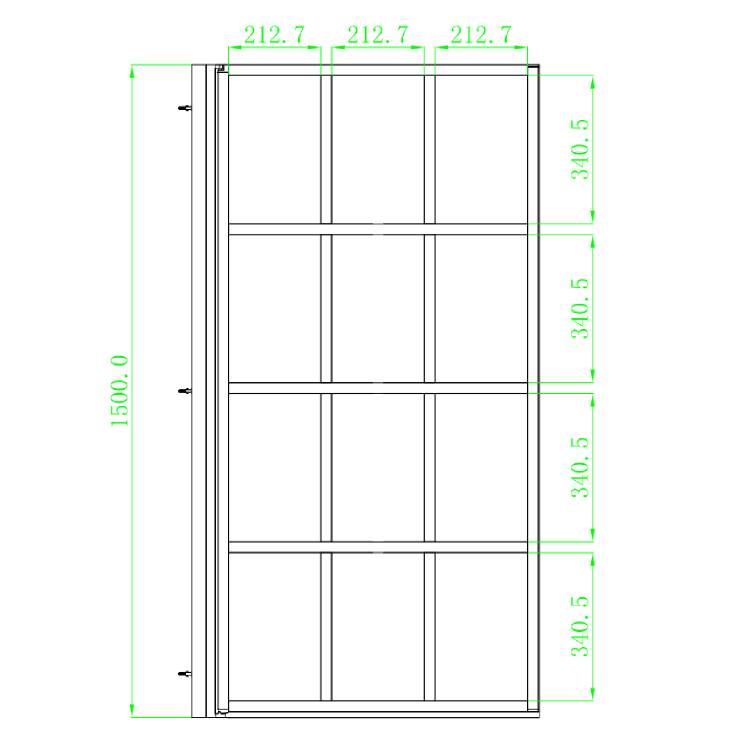 Freestanding Single Ended Left Hand Corner Shower Bath with Black Grid Bath Screen 1500 x 740mm - Kona