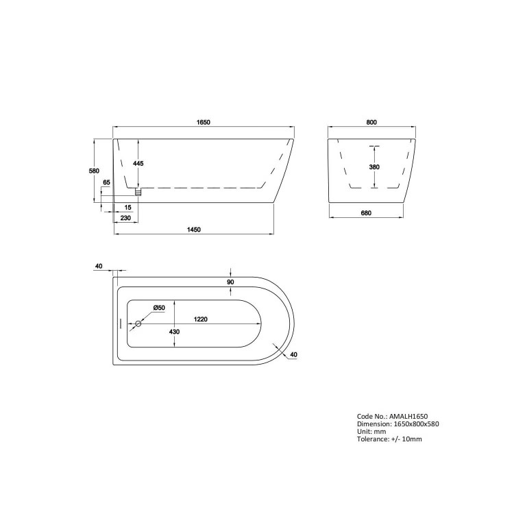 Black Freestanding Left Hand Shower Bath Suite with Toilet and Basin - Amaro