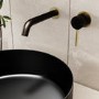 GRADE A1 - Black & Brass Wall Mounted Basin Mixer Tap - Arissa