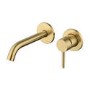 Brushed Brass Wall Mounted Basin Mixer Tap - Arissa