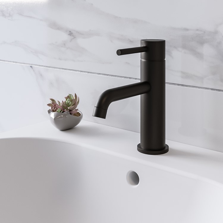 Black Cloakroom Mono Basin Mixer Tap - Arissa