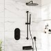 Black Triple Outlet Wall Mounted Mixer Shower Set With Hand Shower and Bath Filler Spout - Arissa