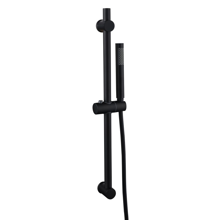 Black Triple Outlet Wall Mounted Mixer Shower Set With Hand Shower and Bath Filler Spout - Arissa