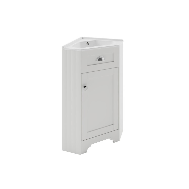 580mm White Corner Vanity Unit - Baxenden 