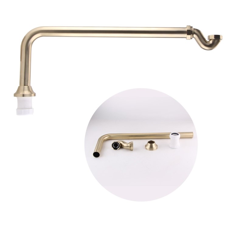 Brushed Brass Exposed Bath Waste & Brushed Brass Exposed Bath Trap - Park Royal