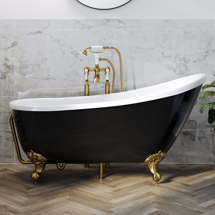 Brushed Brass Exposed Bath Waste & Brushed Brass Exposed Bath Trap - Park Royal