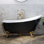 Brushed Brass Traditional Exposed Shallow Seal Bath Trap & Pipe - Park Royal