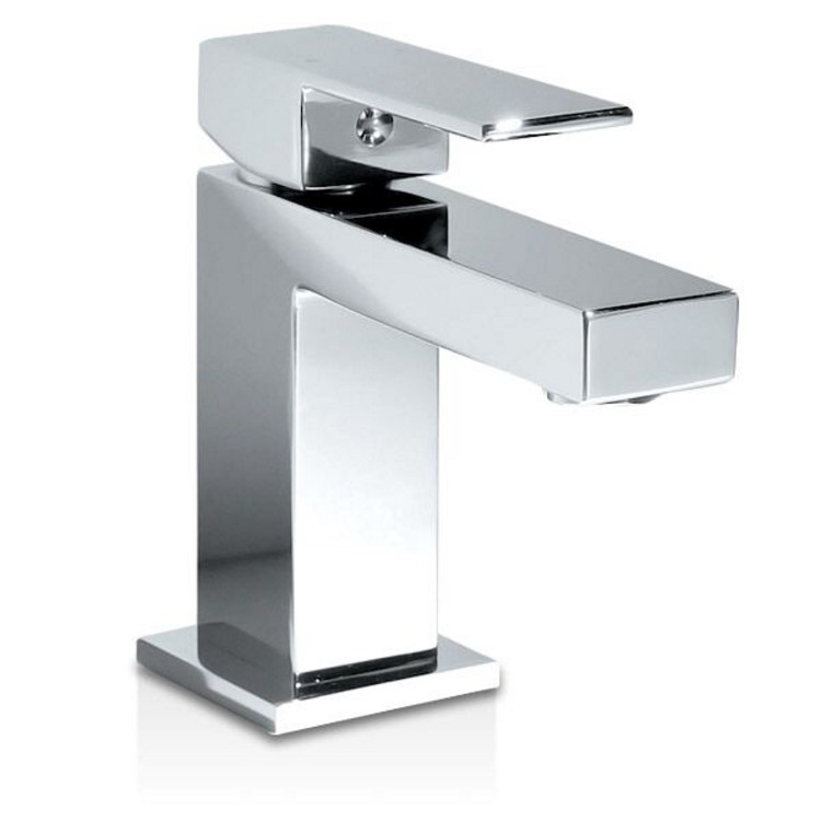 Chrome Mixer Shower with Bath and Basin Tap Set - Cube