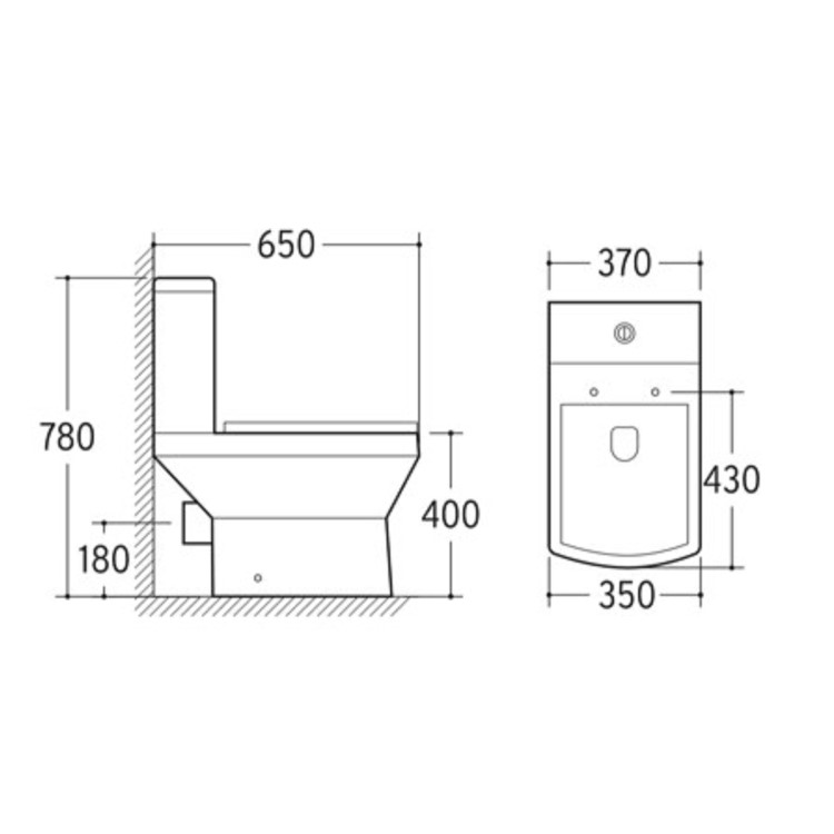 Close Coupled Toilet with Soft Close Seat - Tabor