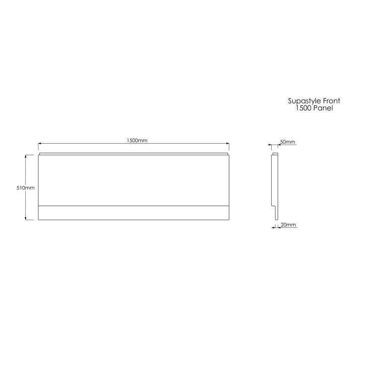 1500mm Acrylic Bath Front Panel - Supastyle