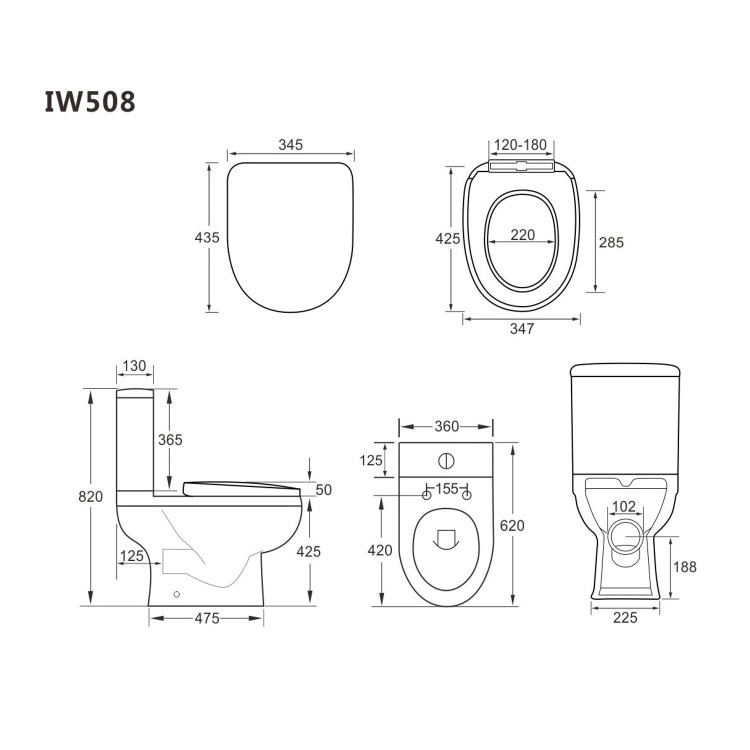 Single Ended 1500mm Bath Suite with Toilet Basin and Panels - Alton