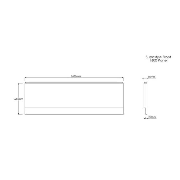 Single Ended Shower Bath with Front Panel and Hinged Black Bath Screen 1600 x 700mm - Alton