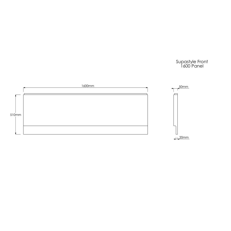 Single Ended Shower Bath with Front Panel & Brushed Brass Screen 1600 x 700mm - Alton