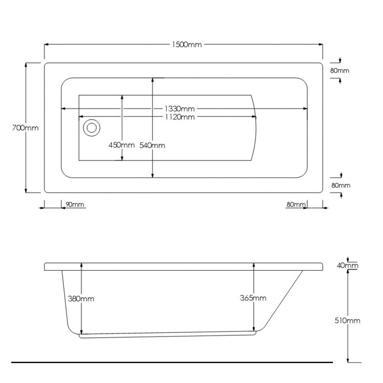 Single Ended 1500mm Shower Bath Suite with Toilet Basin & Panels - Rutland