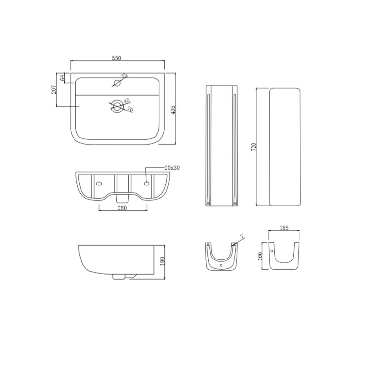 Single Ended 1600mm Shower Bath Suite with Toilet Basin & Panels - Rutland