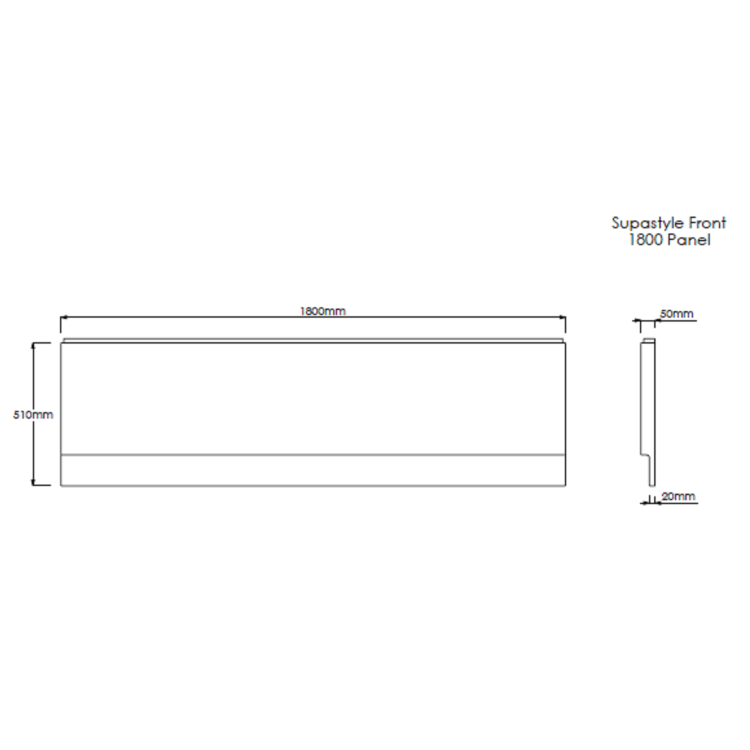 Rutland Single Ended Square Bath with Front Panel & Black Grid Screen - Right Hand  1800 x 800