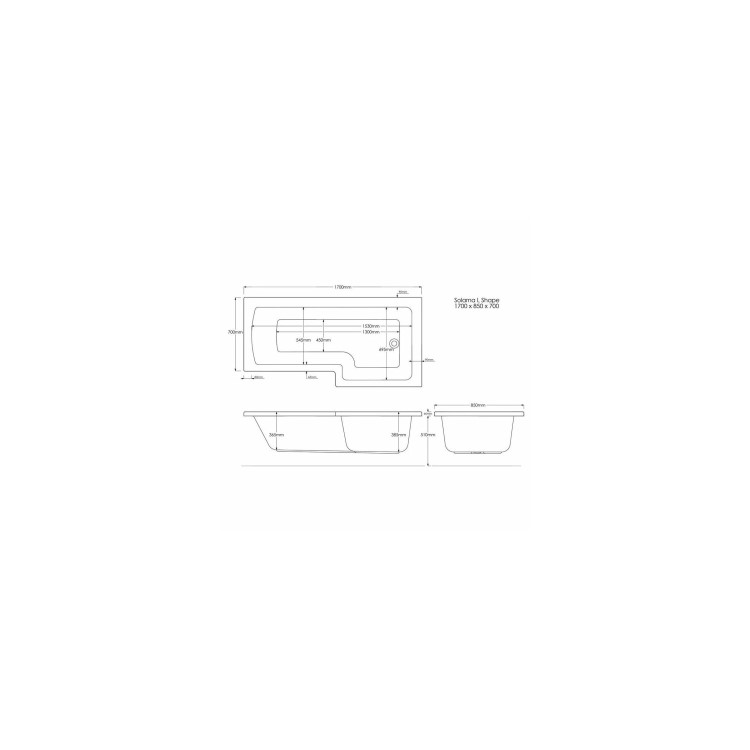 1700mm L Shaped Bath Suite with Toilet & Basin Combination Unit - Left Hand - Ashford