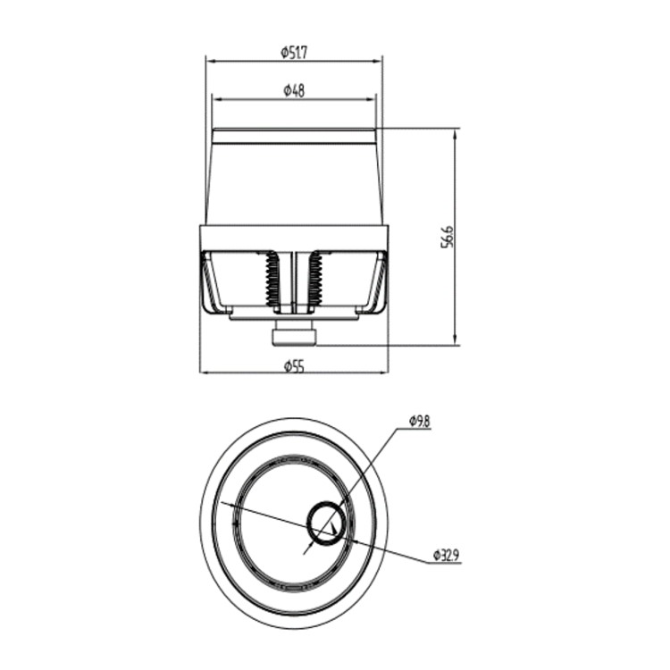 500mm White Back to Wall Toilet Unit and black fittings - Ashford