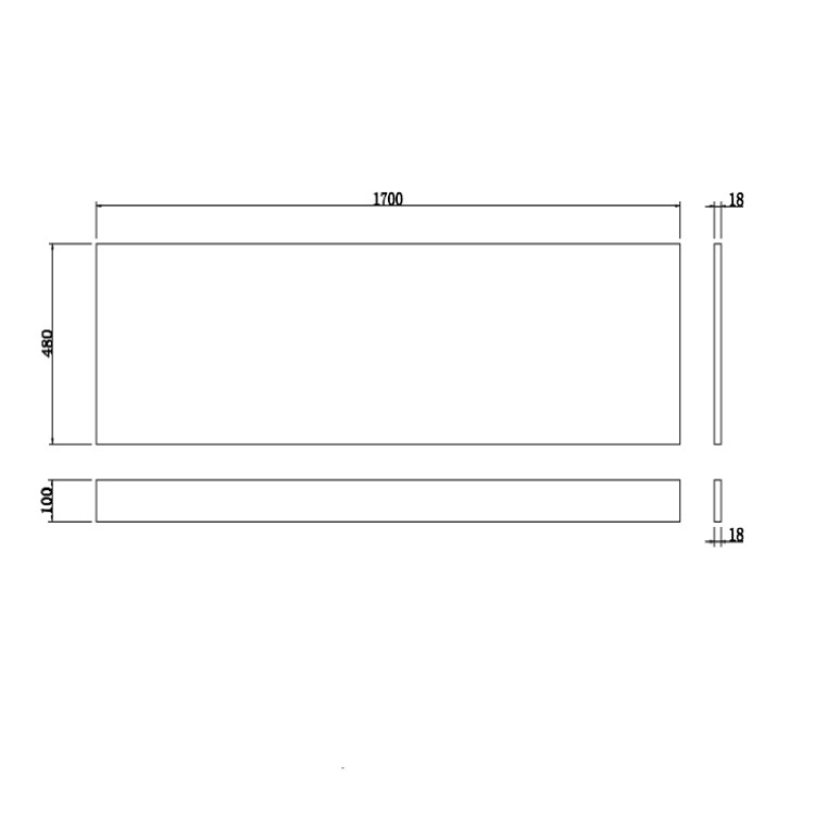 1700mm x 700mm Wooden White Gloss Bath Panel Pack - Ashford