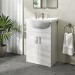 570mm White Freestanding Vanity Unit with Basin - Classic