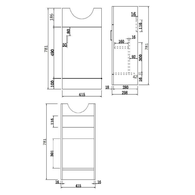 950mm White Toilet and Sink Unit with Round Toilet - Classic