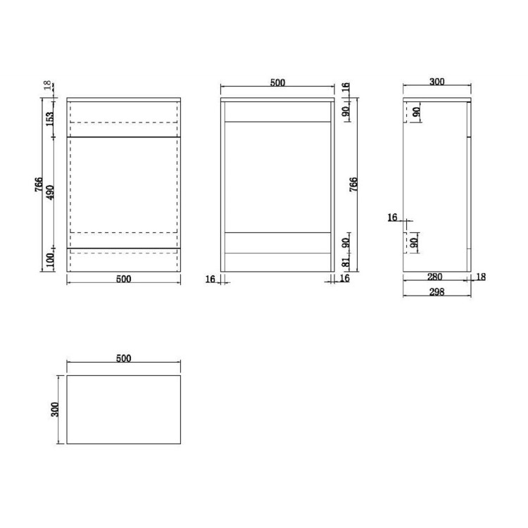 950mm White Toilet and Sink Unit with Round Toilet - Classic