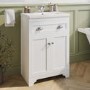 600mm White Freestanding Vanity Unit with Basin - Baxenden