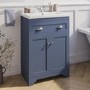 600mm Blue Freestanding Vanity Unit with Basin - Baxenden