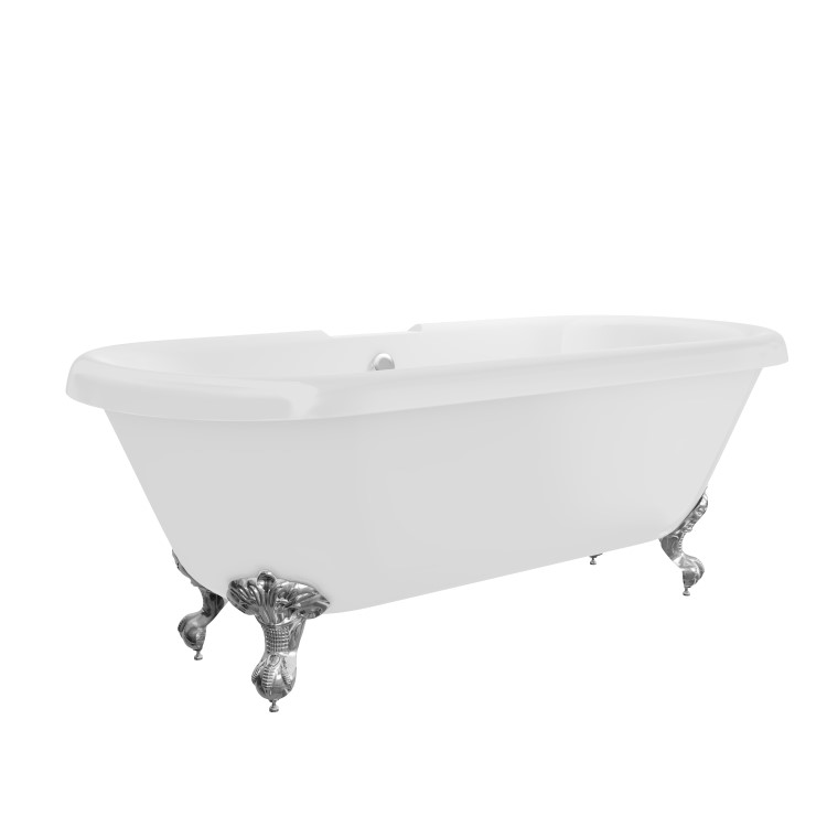 Freestanding Double Ended Roll Top Bath with Chrome Feet 1515 x 740mm - Park Royal