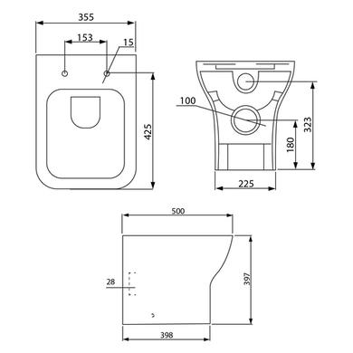 1400mm Grey Toilet and Sink Unit with Square Toilet- Baxenden