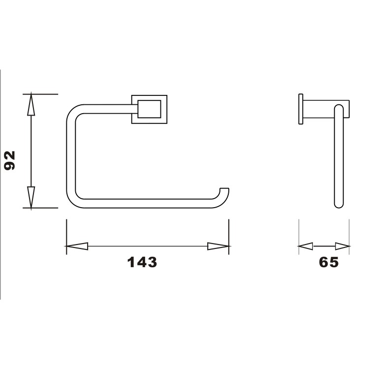 Black Toilet Roll Holder - Arissa