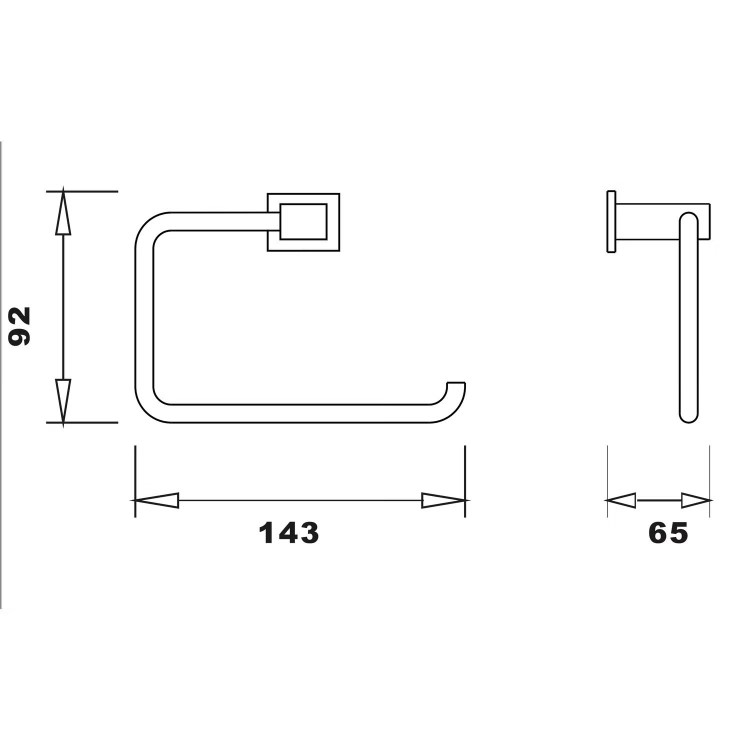 Black 4 Piece Bathroom Accessory Set - Arissa