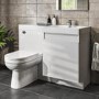 1200mm White Toilet and Sink Unit Right Hand with Round Toilet - Agora