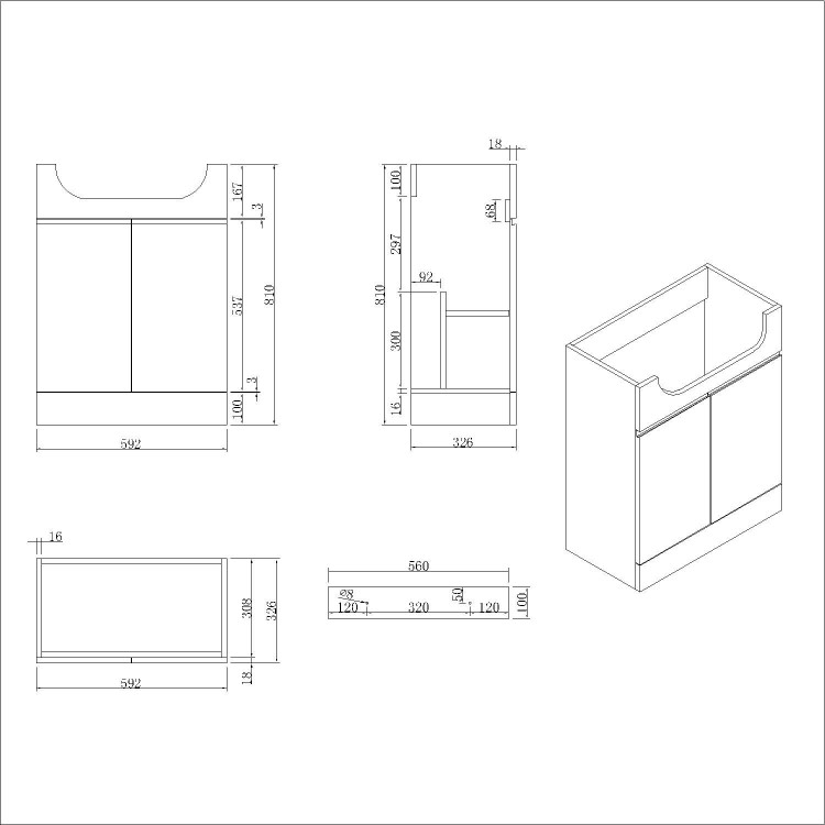 1100mm Black Left Hand Toilet and Sink Unit with Square Toilet and Black Fittings - Bali