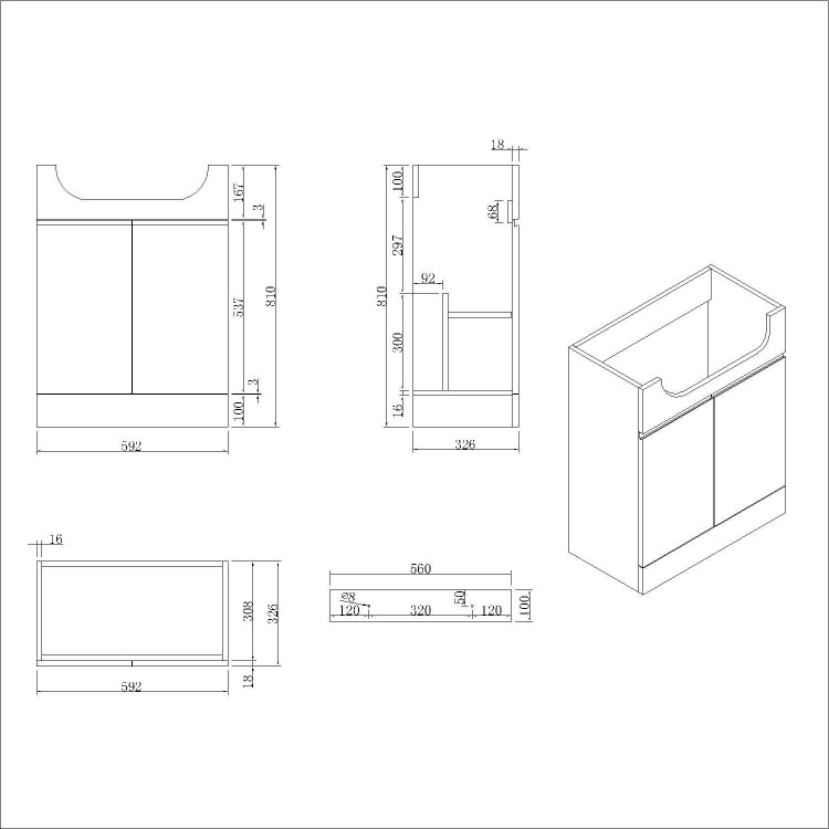 1100mm Grey Right Hand Toilet and Sink Unit with Chrome Fittings - Unit & Basin Only - Bali