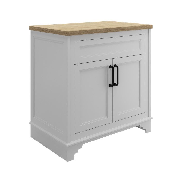 800mm White Freestanding Countertop Vanity Unit - Camden