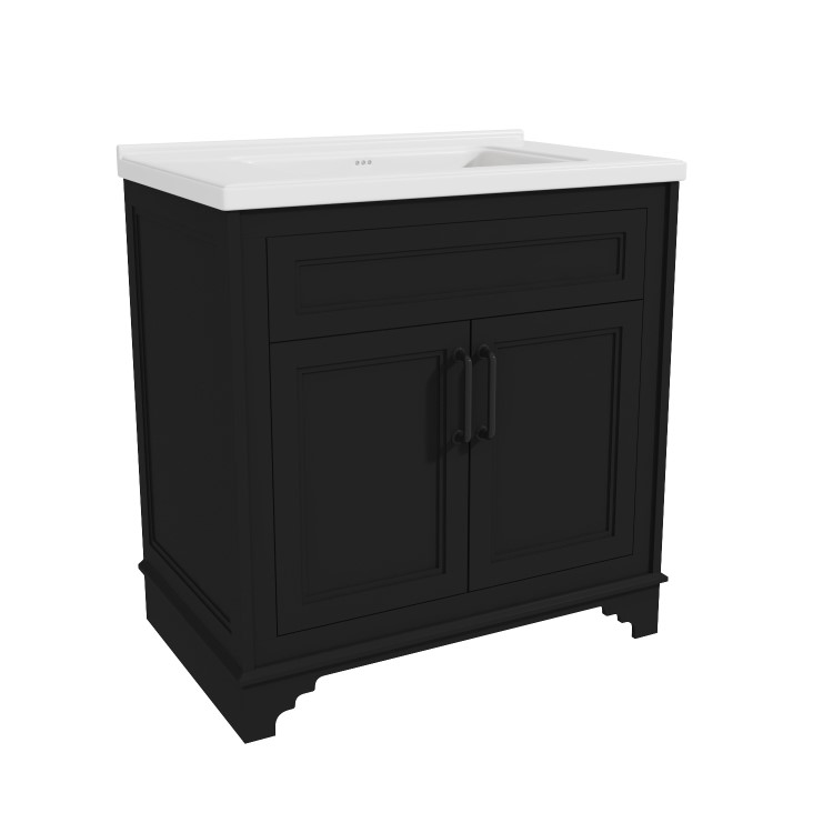 800mm Black Freestanding Vanity Unit with Basin - Camden